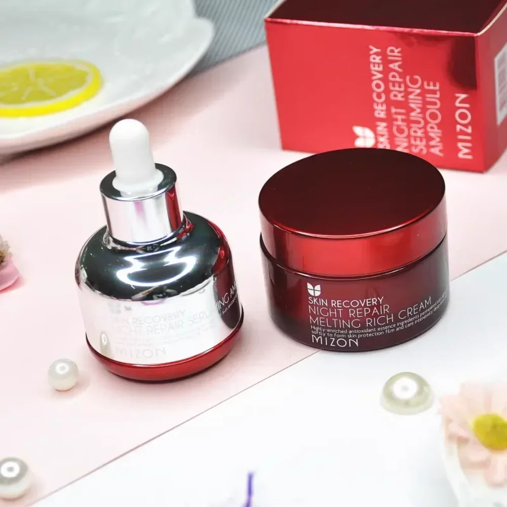 Luxury Skincare Aesthetic - 韓国 Mizon スキンリカバリーナイトリペアメルティングリッチエッセンスクリーム高級アンチエイジングフェイスリフティング引き締め明るく顔のスキンケア