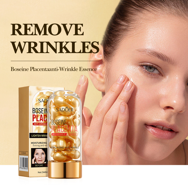 Placenta Extract Serum - 25 個ボセインフェイスセラムカプセル顔の保湿美白引き締めフェイシャルエッセンス美容顔のスキンケア製品