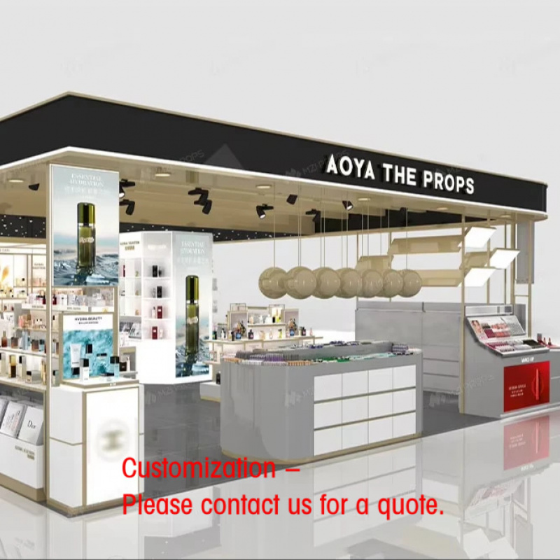 Luxury Skincare Shop - カスタム高級化粧品キオスク小売用美容ディスプレイスタンドメイクアップスキンケアショーケースモール化粧品店インテリア