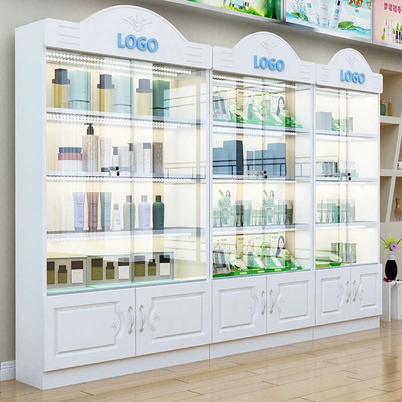 Luxury Skincare Shop - カスタム高級スキンケアディスプレイキャビネット、サロンネイルディスプレイラック、化粧品店棚