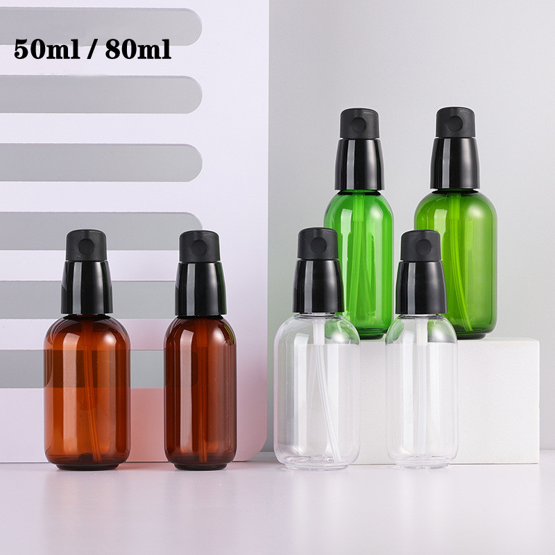 Luxury Skincare Toner - 高級感のある50ml・80mlのグリーン・クリア・ブラウンPETプラスチック製ローションボトル、スキンケア、エッセンス、美容液、化粧水、洗顔料、クリームの包装に