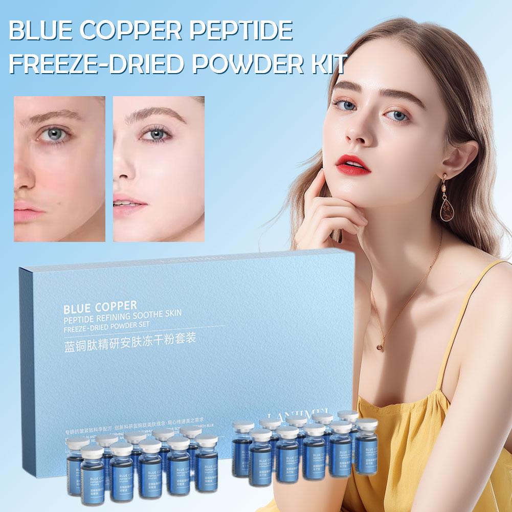 Oligopeptide Wrinkle - 30mg ブルーカッパーペプチドフリーズドライパウダーセット オリゴペプチドアンチリンクルエッセンス、毛穴縮小、ニキビ治療用美容液