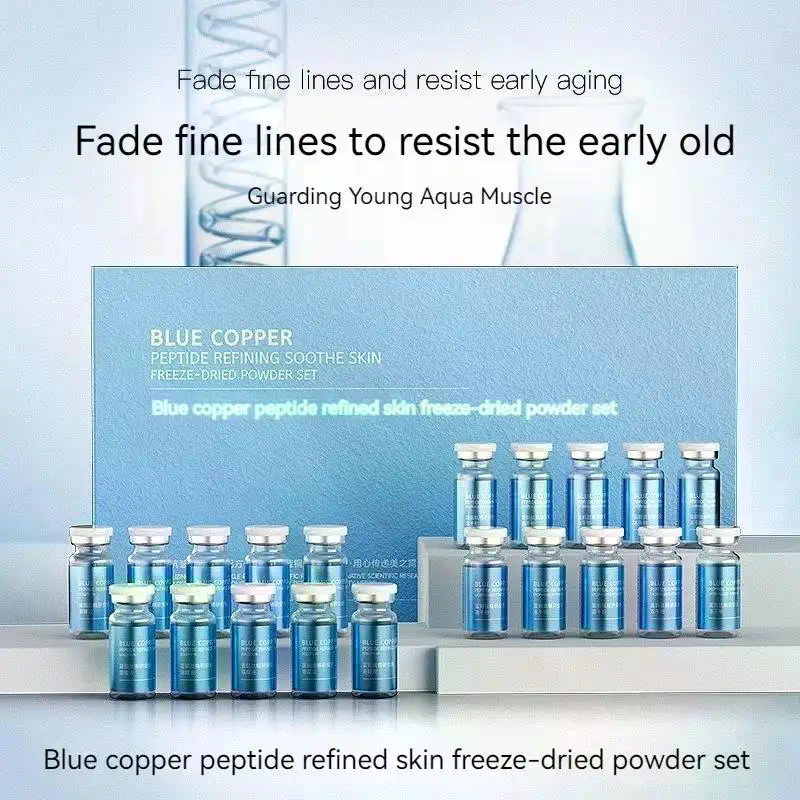 Oligopeptide Wrinkle - 20 個オリゴペプチド抗しわエッセンスブルーカッパーペプチドフリーズドライパウダーセット毛穴縮小トリートメントスキンケアセラム