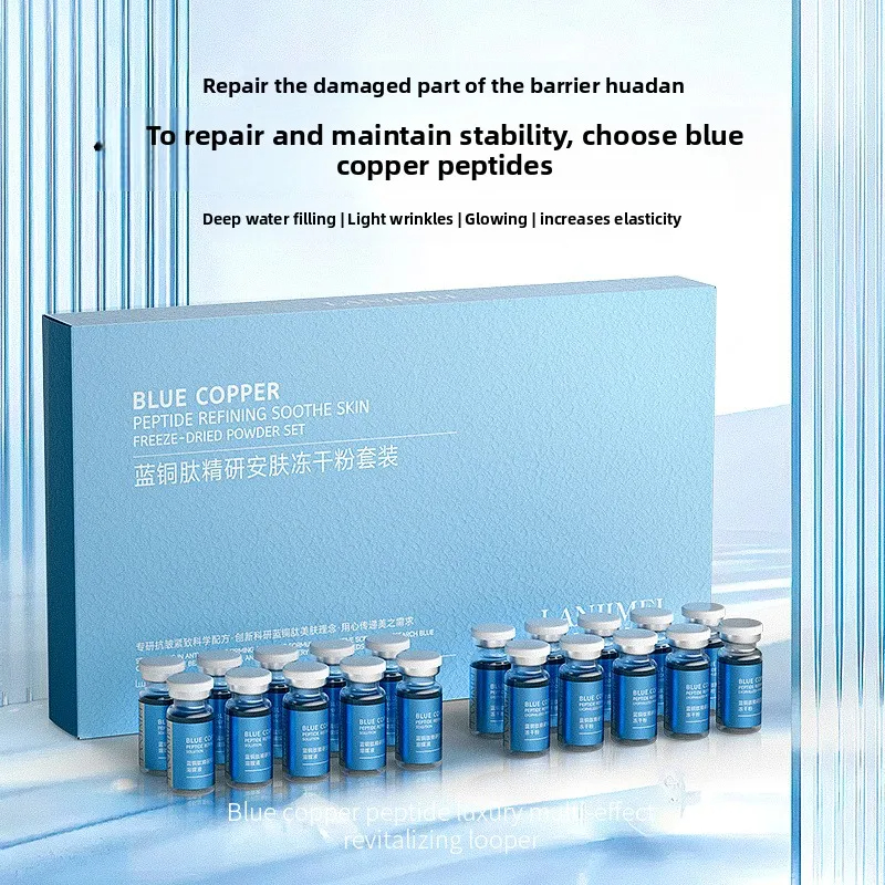 Oligopeptide Wrinkle - ブルーカッパーペプチドフリーズドライパウダーセット オリゴペプチドアンチリンクルエッセンス 毛穴縮小 ニキビ治療 スキンケアセラム 20個入り