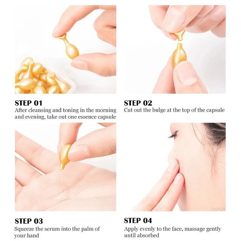 50 個顔血清ヒアルロン酸カプセル血清スポットにきび除去美白 - Placenta Extract Serum のレビューと価格