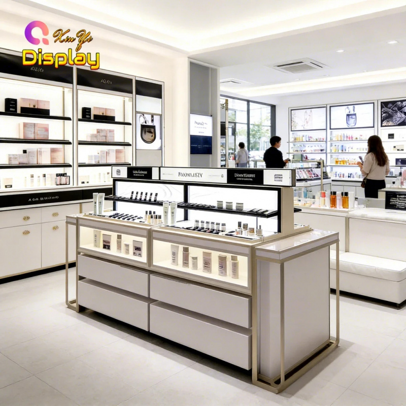 カスタム高級スキンケアショップ什器　スタイリッシュなLED照 - Luxury Skincare Shop のレビューと価格