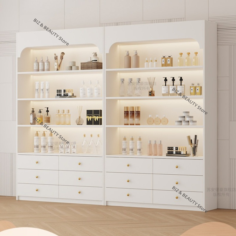 クリームスタイル美容サロン陳列棚カスタムライトラグジュアリー - Luxury Skincare Shop のレビューと価格