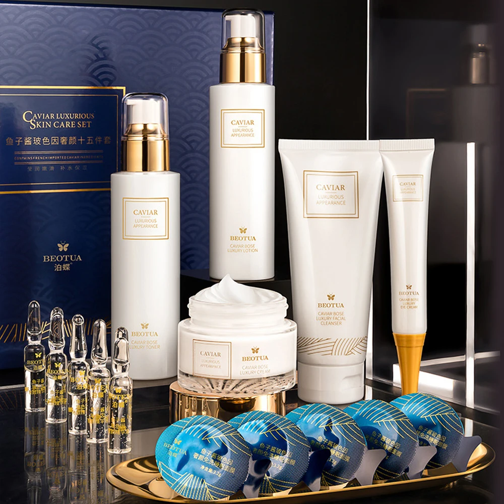 15点入りキャビアスキンケアセット フェイスセラムセット 顔 - Oligopeptide Wrinkle のレビューと価格