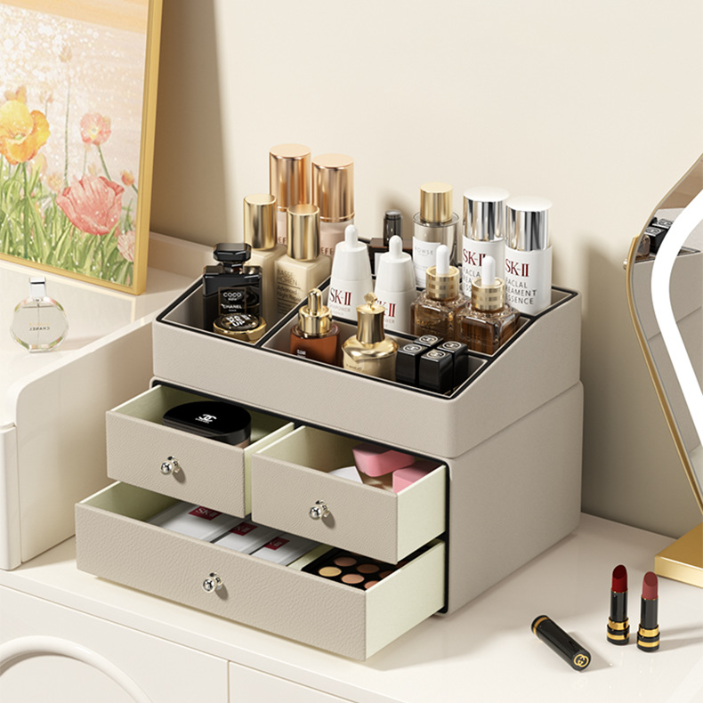 軽贅沢レザー製デスクトップジュエリーボックス、家庭用スキンケ - Luxury Skincare Wholesale のレビューと価格